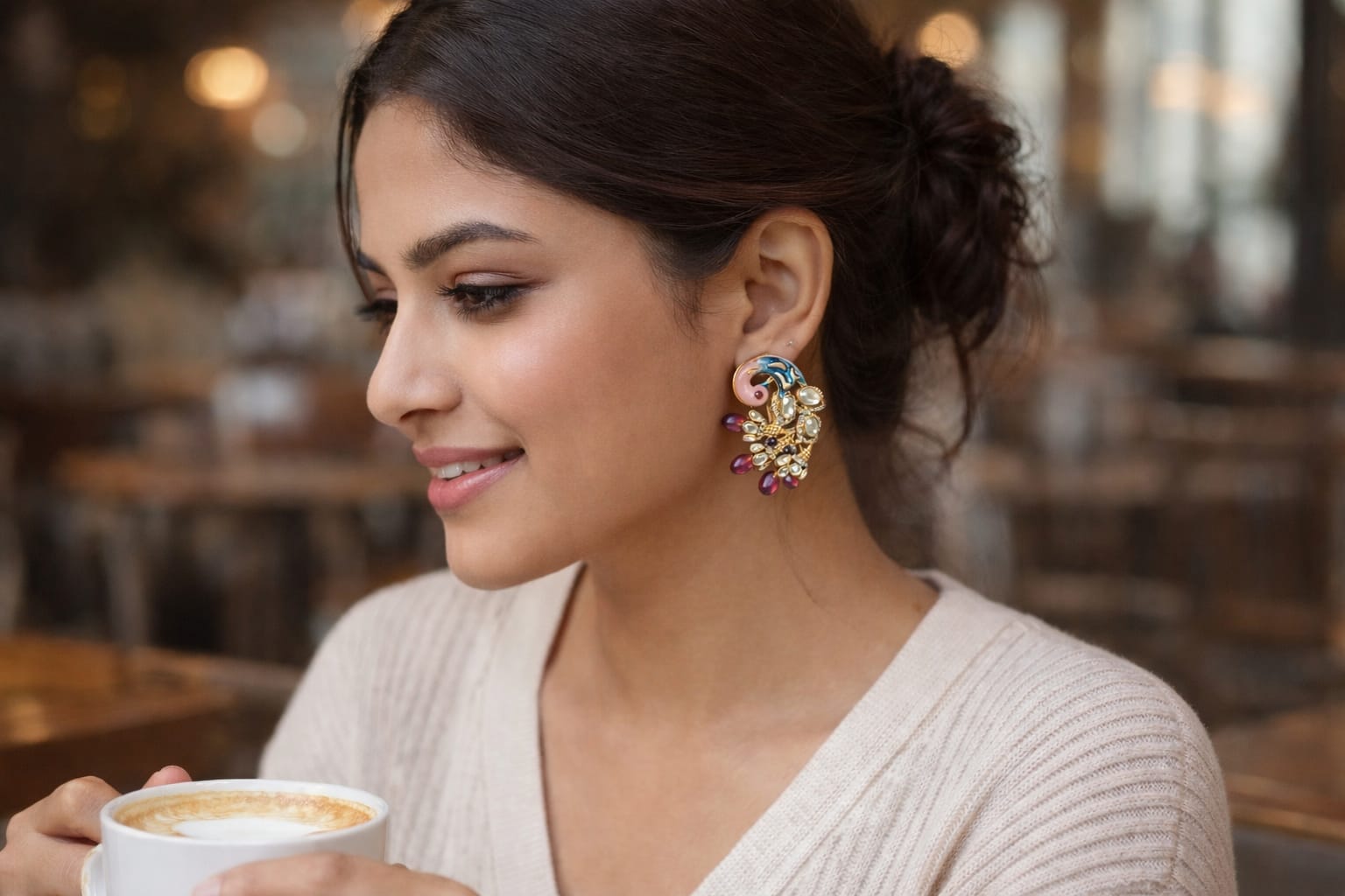 bird design meenakari kundan earrings handmade | ruby stone traditional earrings bird design meenakari kundan earrings handmade | ruby stone traditional earrings