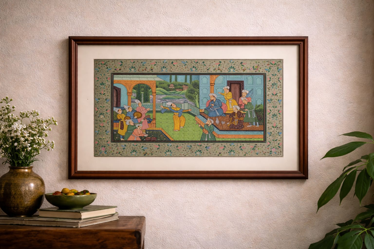 royal durbar celebration miniature painting handmade | framed rajasthani wall art royal durbar celebration miniature painting handmade | framed rajasthani wall art