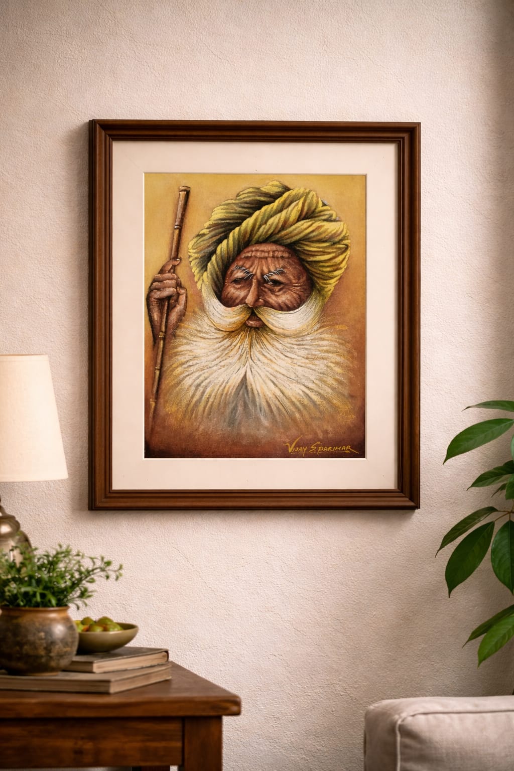 rajasthani elder portrait painting handmade | framed traditional wall art rajasthani elder portrait painting handmade | framed traditional wall art