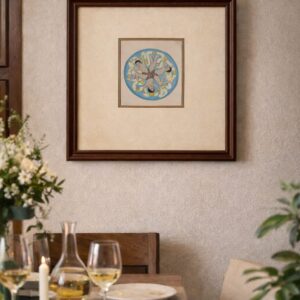yoga meditation miniature painting handmade | framed spiritual wall art