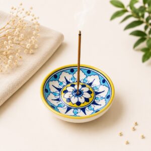 blue pottery agarbatti stand