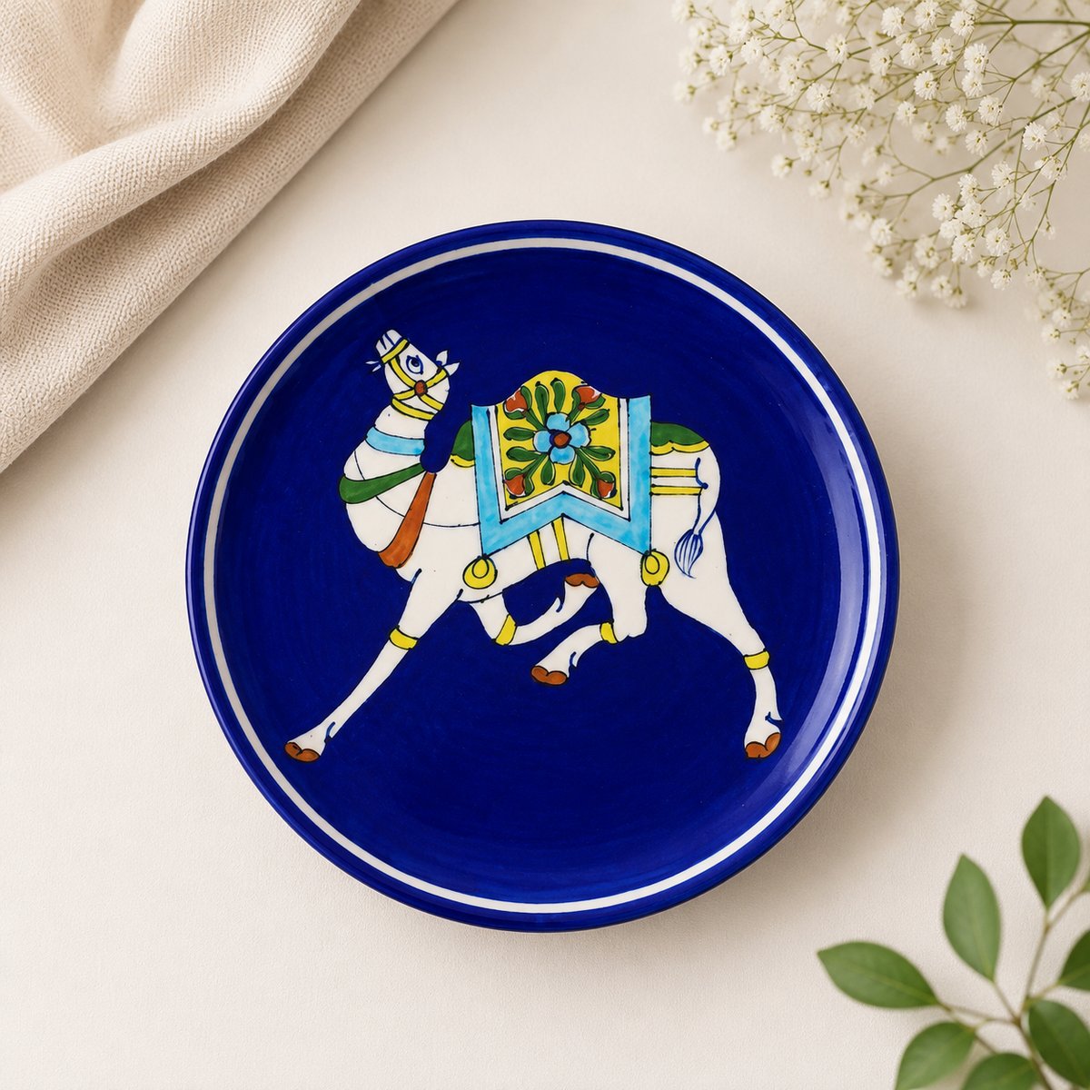 blue pottery camel wall plate blue pottery camel wall plate