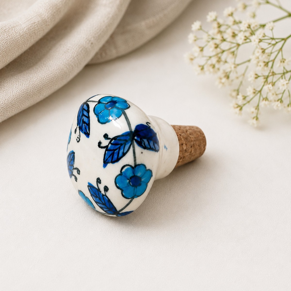 blue pottery wine bottle cap blue pottery wine bottle cap